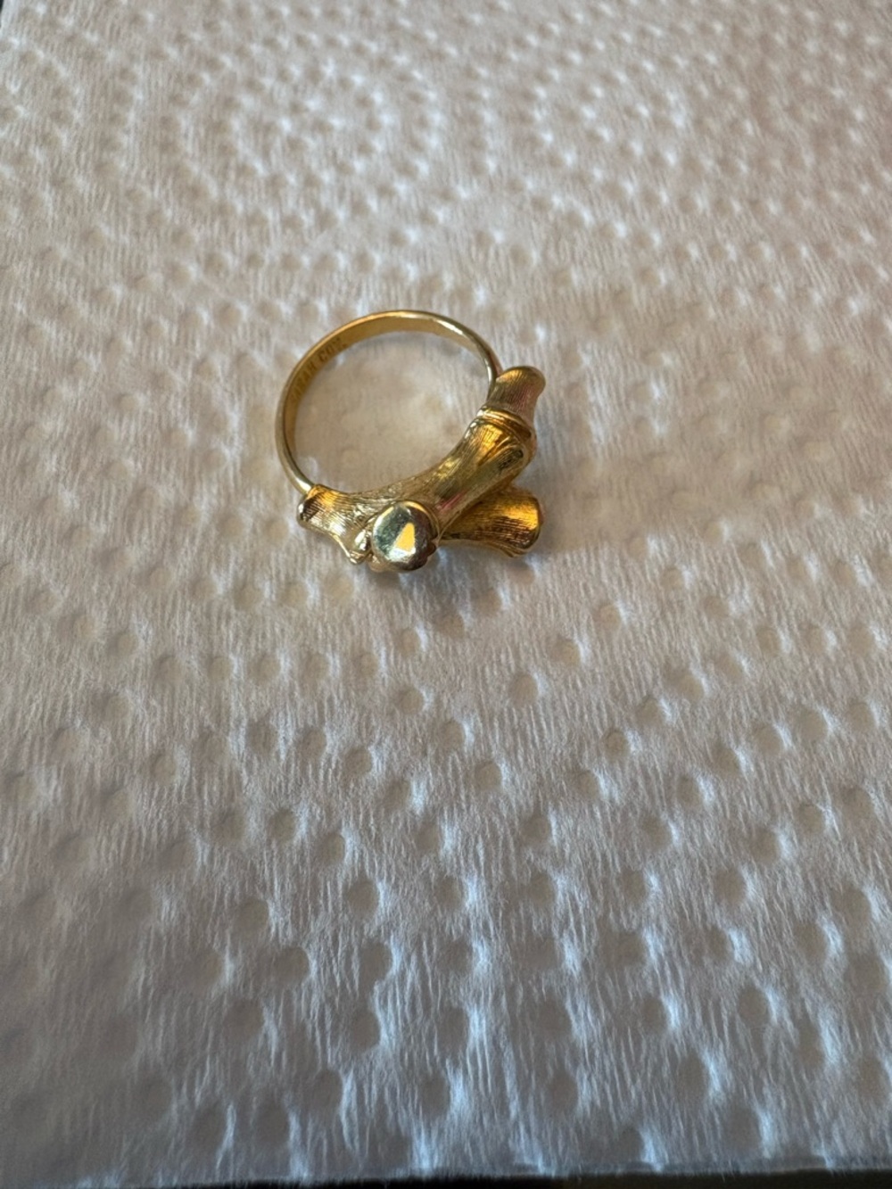 Sarah Coventry Gold Bone Motif Statement Ring